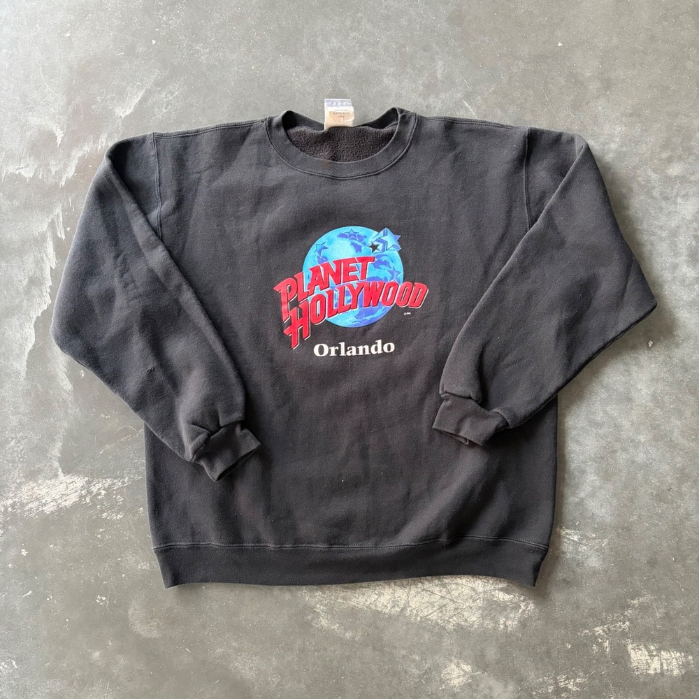 Vintage Planet Hollywood Orlando Sweatshirt Black Large Made in USA